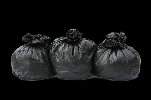 Segregated builders waste materials ready for recycling